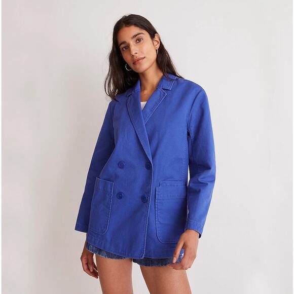 Madewell Jackets & Blazers - NWT Madewell Crossover Oversized Blazer Chino In Bluestone Size XXS